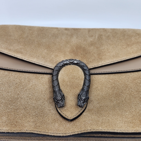 Vera Pelle EUC Italian Leather Handbag w/Gunmetal Black Chain and Snake - Picture 6 of 9